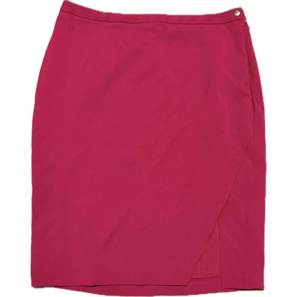 The Limited Womens Pink Wrap Pencil Skirt Size 12 Magenta Side Zip Slit Office
